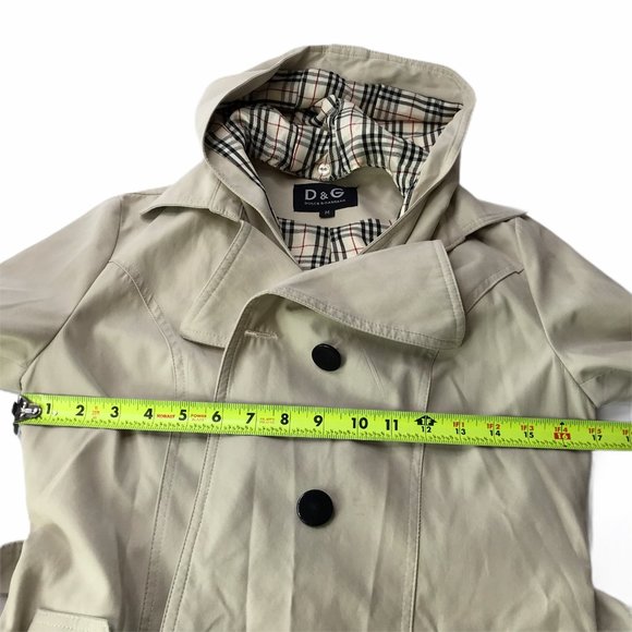 DOLCE AND GABBANA Belted Jacket Trench Coat M - Picture 4 of 9